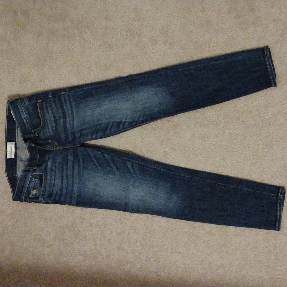 Abercrombie & Fitch Medium Wash Ankle Skinny Jeans Size 14 Kids